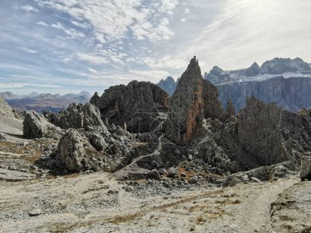 Photo for Landscapes from the top of the Sass Ciampac, in Dolomites - Royalty Free Image