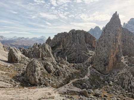 Photo for Landscapes from the top of the Sass Ciampac, in Dolomites - Royalty Free Image