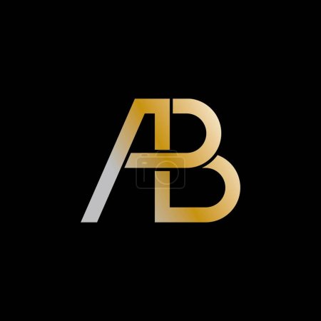 Illustration for Sign of golden ab letter logo vector icon illustration design - Royalty Free Image