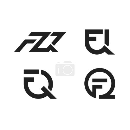 FQ letter logo icon vector illustration design 