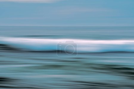 Photo for Abstract sea. Blue and aquamarine color sea waves and white foam. Seascape background, motion blur - Royalty Free Image