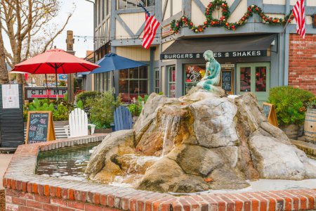 Photo for Solvang, California, USA - December 8, 2022   Denmarket Square in Solvang, city in Southern California's Santa Ynez Valley has known for its traditional Danish Style Architecture - Royalty Free Image