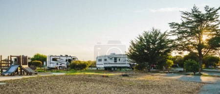 Photo for Oceano, California, USA - December 14, 2022. Oceano campground for RV camper vehicles and motor homes, San Luis Obispo County, California Central Coast - Royalty Free Image