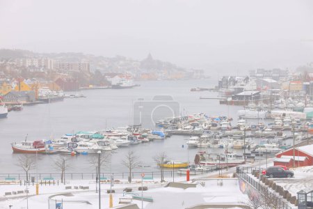 Photo for Winter panorama of Kristiansund town in western Norway, Europe - Royalty Free Image