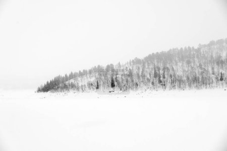 Téléchargez les photos : Paysage hivernal les rives gelées du lac Jonsvatnet près de Trondheim, Norvège., Europe - en image libre de droit