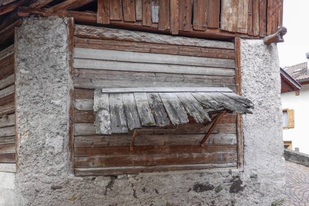 Architectural detail in Fiera di Primiero, Tonadico, Pale di San Martino, Trentino Alto-Adige, Italy, Europe