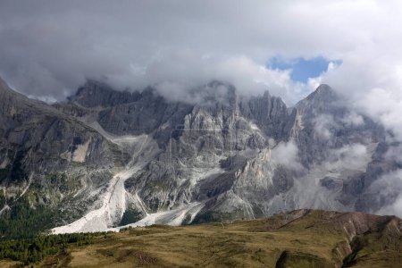 Summer view of the famous Pale di San Martino landscape, near San Martino di Castrozza, Italian Dolomites, Europe