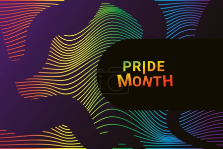 Pride design concept. LGBT Abstract background with Symbols and geometric forms in rainbow colors against black background. Rainbow community poster for LGBT History Month.