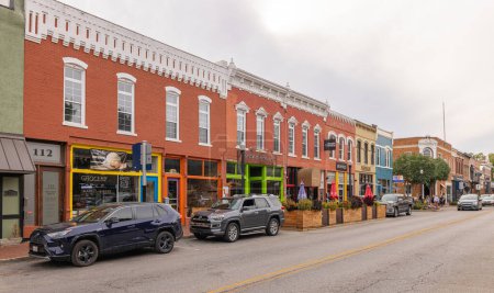 Photo for Bentonville, Arkansas, USA - October 16, 2022: The old business district on Central Avenue - Royalty Free Image