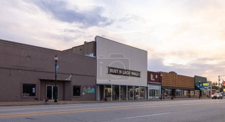 Photo for Pryor, Oklahoma, USA - October 16, 2022: The old business district on Graham Avenue - Royalty Free Image
