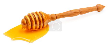 Photo for Honey dipper stick  isolated on a white background. - Royalty Free Image