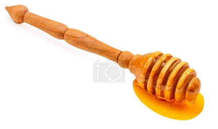 Téléchargez les photos : Bâton de trempette au miel isolé sur fond blanc. - en image libre de droit