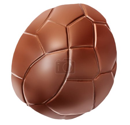 Photo for Crushed Chocolate Easter egg isolated on white background, closeup. Milky chocoate top view - Royalty Free Image