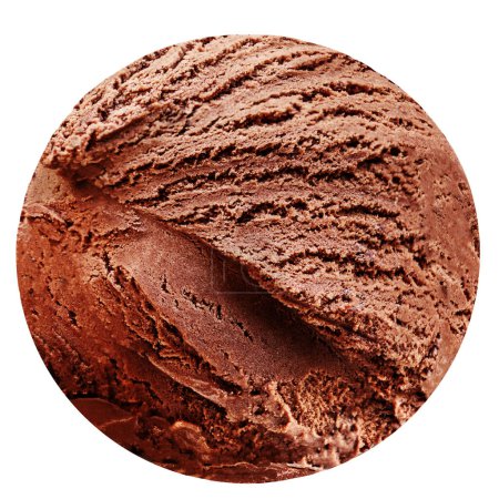Téléchargez les photos : Cuillère de crème glacée au chocolat noir isolée sur fond blanc - en image libre de droit