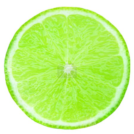 Photo for Lime slices isolated on white background. Lime citrus fruit - Royalty Free Image