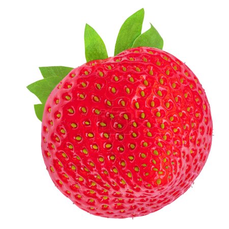 Photo for Strawberry close up isolated on white background. Strawberry fruit Side view - Royalty Free Image