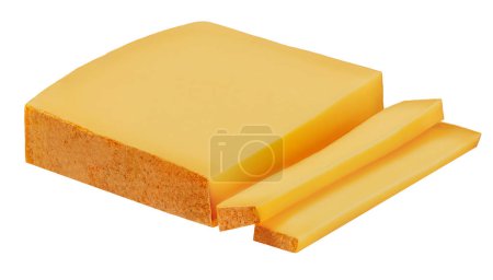 Téléchargez les photos : Brique de fromage suisse isolée sur fond blanc. Comte cheese close up. Imag haute résolution - en image libre de droit