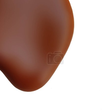 Photo for Melted chocolate dripping  isolated on white background. Pouring Dark Chocolate close u - Royalty Free Image