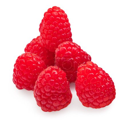 Photo for Raspberry isolated. Big Pile of Fresh Raspberries on white background. - Royalty Free Image