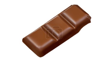 Photo for Milk chocolate piece isolated on white background. Chocolate bar chunks from top view. Flat la - Royalty Free Image