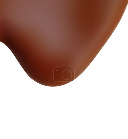 Melted chocolate dripping  isolated on white background. Flowing Milk Chocolate