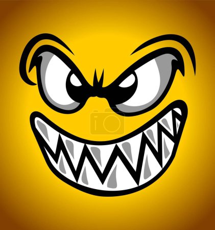 Illustration for Angry expression eyes on red background - Royalty Free Image