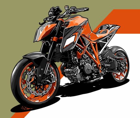  orange color motorcycles vector template