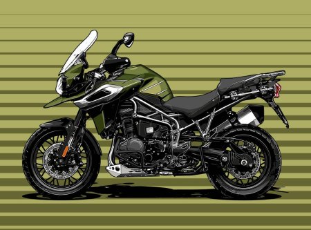 Illustration for Motorcycles side view vector template - Royalty Free Image