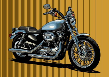 Ilustración de Cruiser motocicletas turcas color gris rayas fondo vector plantilla - Imagen libre de derechos