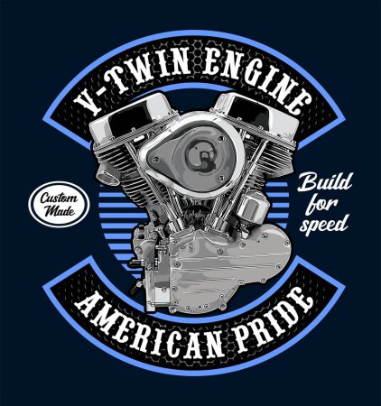 Illustration for V-twin engine new vector template - Royalty Free Image