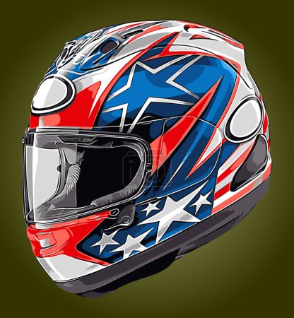 Illustration for Cool helmet star pattern vector template. - Royalty Free Image