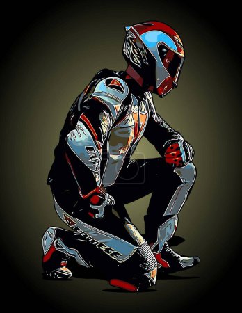 Illustration for Rider side view is squatting - Royalty Free Image