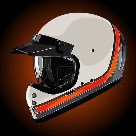 Illustration for Retro helmet vector template black background - Royalty Free Image