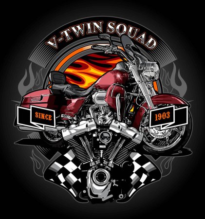 v twin engine and cruiser motorcycle