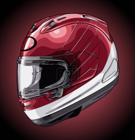 Illustration pour Modèle vectoriel de casque de moto pour les besoins de conception - image libre de droit