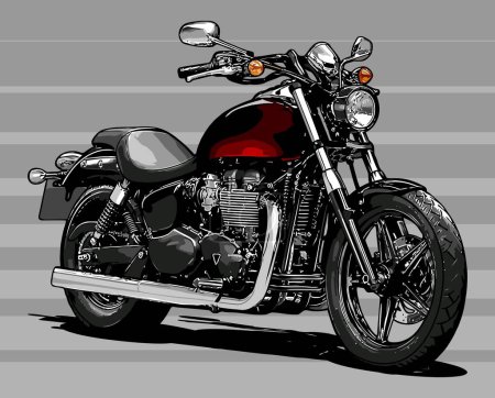 Téléchargez les illustrations : Modèle de vecteur de moto pour les besoins de conception - en licence libre de droit