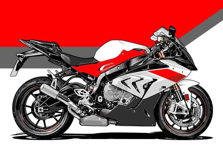 Ilustración de Motocicleta vista lateral vector plantilla - Imagen libre de derechos
