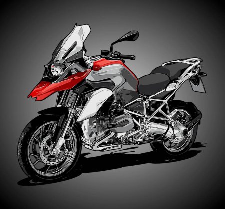 motorcycle adventure red color vector template