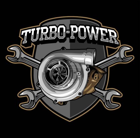 Ilustración de Plantilla de vector de kit turbo para diseño gráfico - Imagen libre de derechos