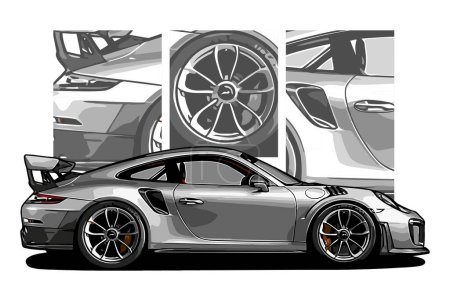  sport car vector template for graphic design