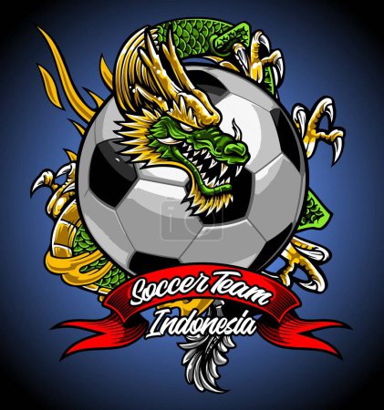 Illustration for Ball and dragon vector template for design needs - Royalty Free Image