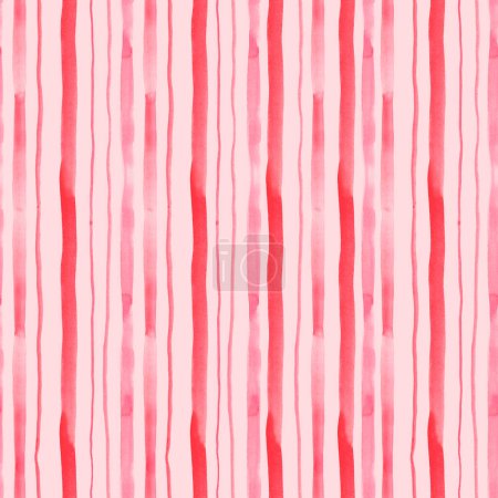 Téléchargez les photos : Aquarelle rayure rose motif sans couture - en image libre de droit