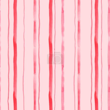 Photo for Watercolor pink stripe seamless pattern - Royalty Free Image
