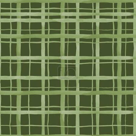 Téléchargez les photos : Aquarelle vert motif sans couture à carreaux. - en image libre de droit