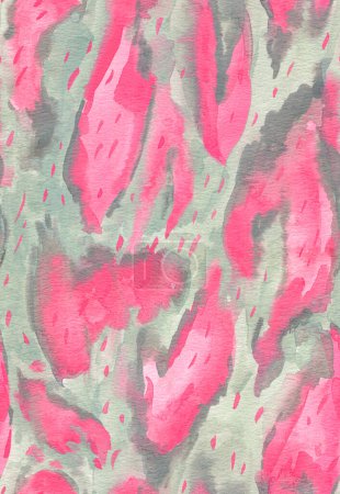 Téléchargez les photos : Aquarelle imprimé léopard rose motif sans couture, texture animale abstraite - en image libre de droit