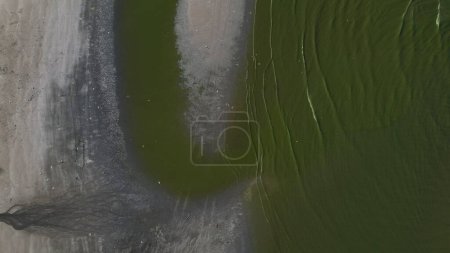 Téléchargez les photos : Vue Aérienne Mer Tropicale Avec Fleurs De Plancton Vu Sur La Plage De Bangseang à Chonburi Thaïlande - en image libre de droit