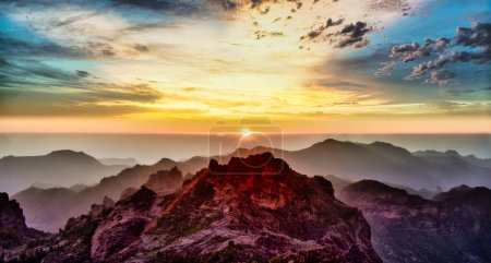 Photo for Sunset view from the high point to the canary island - Royalty Free Image