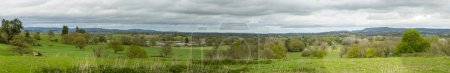Panoramic view of the countryside around Falfield South Gloucestershire including HM Prison Eastwood Park, England, United Kingdom