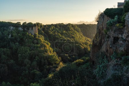 Photo for Late afternoon view at San Michele Arcangelo monastery, at Castel Sant'Elia. Province of Viterbo, Lazio, Italy. - Royalty Free Image