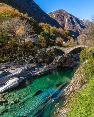 Photo for Marvelous autumnal view in the Verzasca Vallery in Switzerland. - Royalty Free Image
